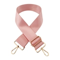 Macro view of adjustable pink nylon strap texture and gold lobster clasps - Silver Clasp / Light Pink