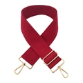 Adjustable burgundy canvas shoulder strap with gold swivel hooks for handbags - M17-Light Wine Red