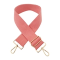 Close-up of pink woven wide replacement strap with adjustable golden metal hardware - M19-Deep Pink