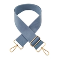 Adjustable denim blue wide woven shoulder strap with gold metal lobster clasps - M23-Haze Blue