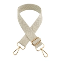 Detail of adjustable off-white woven shoulder strap with gold-tone swivel lobster hooks - Off White