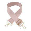 Adjustable 5cm wide pink and white striped replacement shoulder strap for handbags - Gold Buckle / Pink