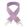 Detail of adjustable purple and white striped wide shoulder strap with gold hardware - Purple