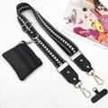 Adjustable black and white arrow pattern strap with a matching small zipper pouch - White Arrow Strap + Black Pouch + Gasket