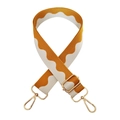 Adjustable 3.8cm wide replacement strap with orange and white wave pattern for handbags - Gold Buckle / 3-Yellow and White