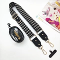 Universal crossbody phone strap with houndstooth pattern, gold buckle, and clear pouch - Houndstooth Strap + Transparent Pouch + Gasket