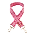 Pink and red chevron replacement bag strap with 3.8cm width and golden metal hardware - Water Pink