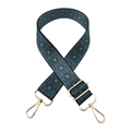 Ethnic style adjustable wide shoulder strap for bags with gold metal hooks and geometric patterns - Dark Teal Mandala Pattern (261) / Gold Buckle
