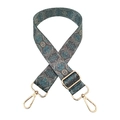 Adjustable wide replacement bag strap with bohemian mandala pattern and gold metal hooks - Bohemian Mandala Pattern (262) / Gold Buckle