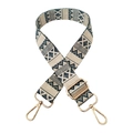 Ethnic style adjustable wide shoulder strap for bags with blue geometric patterns - Navy Ethnic Geometric Texture (265)