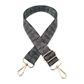Adjustable wide replacement bag strap with black and white geometric spiral pattern - Black & White Geometric Spiral (266)
