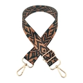Detail of adjustable wide woven guitar style shoulder strap with ethnic geometric pattern - Bohemian Rhombus Texture (268)