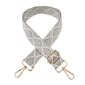 Adjustable geometric weave shoulder strap with gold metal buckles for cross-body bags - Style 12 Silver Triangle + Silver Buckle