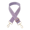 Purple 3.8cm wide diamond woven bag strap with light gold metal lobster clasps - Taro Purple