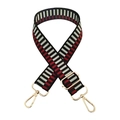 Adjustable woven replacement strap for bags with red and black geometric pattern - Coffee Wine Red Green