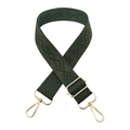 Dark green 3.8cm wide shoulder strap with rhombus jacquard pattern and gold metal hooks - Army Green