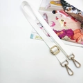 Detail of white cotton strap with adjustable gold lobster clasp and slider buckle - Gold Buckle / 2-White