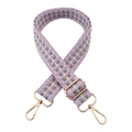 Adjustable woven lavender shoulder strap with polka dot pattern and gold metal hooks - Style A Light Purple