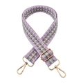 Detailed close-up of lavender woven shoulder strap with gold-tone hardware and buckles - Style B Light Purple