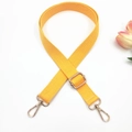 Adjustable orange cotton bag strap with golden metal lobster clasps for handbags - Gold Buckle / Bright Yellow