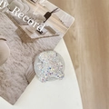 Detail of cute bear-shaped phone grip with sparkling colorful rhinestones on white desk - Starry Epoxy Full Rhinestone Bear / Iridescent