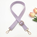 Adjustable lavender cotton crossbody strap with gold metal hooks for women bags - Gold Buckle / Light Purple