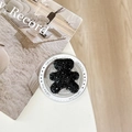 Dettaglio supporto telefono a forma di orso con strass neri e scritta Gift For You - Orsetto Magnetico con Strass Completi / Nero