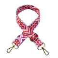 Verstellbarer Schultergurt für Handtaschen mit bunten rosa und lila geometrischen Mustern - Ethno-Muster 24(#24款) / Silberverschluss
