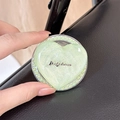 Detail of green glitter heart phone socket with Luckyhorse text and pearl trim - Stereo Heart - Light Green Glitter / Pearl Magnetic Style