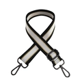 Verstelbare tasriem met zwart-wit gestreept patroon, goud accent en metalen haken - Gunmetal Haak