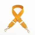 Adjustable mustard yellow woven cotton shoulder strap with gold metal lobster clasps - Silver Clasp / Yellow