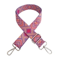 Bunter ethnischer Jacquard-Schultergurt mit Boho-Muster und silbernen Metallhaken - #2 Silberverschluss
