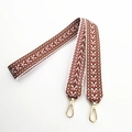 Close-up of geometric V-pattern thick shoulder strap with gold lobster clasps - Style 2 Long