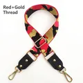 Verstellbarer breiter Taschenriemen mit rotem Tarnmuster und goldenen Metallic-Details - Rote Goldlinie