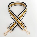 Verstellbarer gestreifter Nylon-Schultergurt mit goldenen Karabinern für Taschen - Gelber Streifen (Goldene Schnalle)