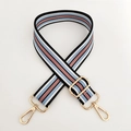 Correa ajustable para bolso con rayas de colores y ganchos de metal dorado brillante - Rayas Azul Claro Rosa Hebilla Dorada