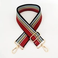 Correa ancha ajustable de rayas con clips dorados para bolsos de bandolera - Burdeos