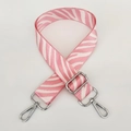 Pink and white zebra pattern nylon strap with adjustable silver rotating metal hooks - Pink With Silver Buckle