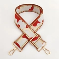 Adjustable wide camouflage woven strap with gold thread details and light gold metal hooks - Gunmetal Buckle / Gold Wire No.6