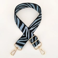 Adjustable blue zebra pattern nylon strap with gold hardware for crossbody bags - Light Blue Gold Buckle