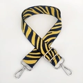 Adjustable woven strap with blue and yellow tiger pattern and silver metal clasps - Yellow Webbing with Silver Buckle