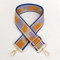 Detail view of thickened camo shoulder strap with gold metal lobster clasps and buckles - Silver Wire No.15