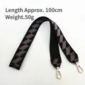Tracolla larga stile etnico nero e marrone per borse con ganci in oro rosa - Stile Lungo Nero