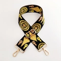 Bandoulière large réglable pour sac avec motif jacquard géométrique ethnique jaune - Jaune