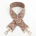 Adjustable beige and dusty rose woven herringbone shoulder strap with gold hardware - Silver Clasp / Flesh Pink