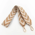 Thickened wide bag strap with yellow and white jacquard weaving and gold lobster clasps - Ginger Yellow