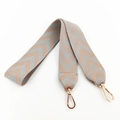Thick beige and light blue woven replacement shoulder strap with gold lobster clasps - Light Blue