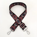 Detail of bohemian patterned bag strap with silver metal buckles and complex weaving - Pattern D2-Silver Buckle