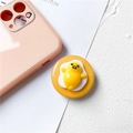 Supporto per telefono 3D Gudetama a forma di uovo su una cover rosa per cellulare - Stile Pulcino