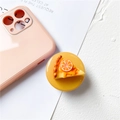 Cute 3D orange cake slice collapsible phone grip stand with glossy resin finish - Cake Style